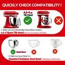 Pouring Shield for KitchenAid Tilt Head 4.5-5 QT (for Stainless Steel Bowls Only), for Kitchen aid Accessories and Attachments, Fully Enclosed Foldable Lid Mixer Bowl Cover & Flour Funnel