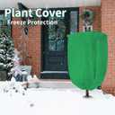 NAMOTEK 2 Pack Plant Covers Freeze Protection Tree Covers for Winter with Zipper Drawstring(Green 47" X 39")