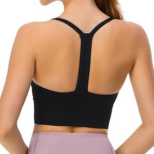 Sports Bra, Workout Tops for Women, Medium Impact Strappy Padded Sports Bras for Women High Support (X-Large, A4-black)