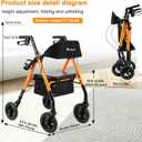 Foldable Rollator Walkers for Seniors with Seat,4 Wheel Rolling Walker