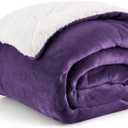 Bedsure Sherpa Fleece Throw Blanket Twin Size for Couch - Thick and Warm, Soft Fuzzy Plush Twin Blanket for Winter, Purple, 60x80 Inches
