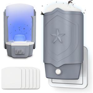 FTOTL 2 Flying Insect Traps with 6 Glue Refills, Indoor Fly Trap for Fruit Flies, Gnats & Mosquitoes, UV Light Bug Catcher, Safe & Odor-Free Fly Catcher for Home