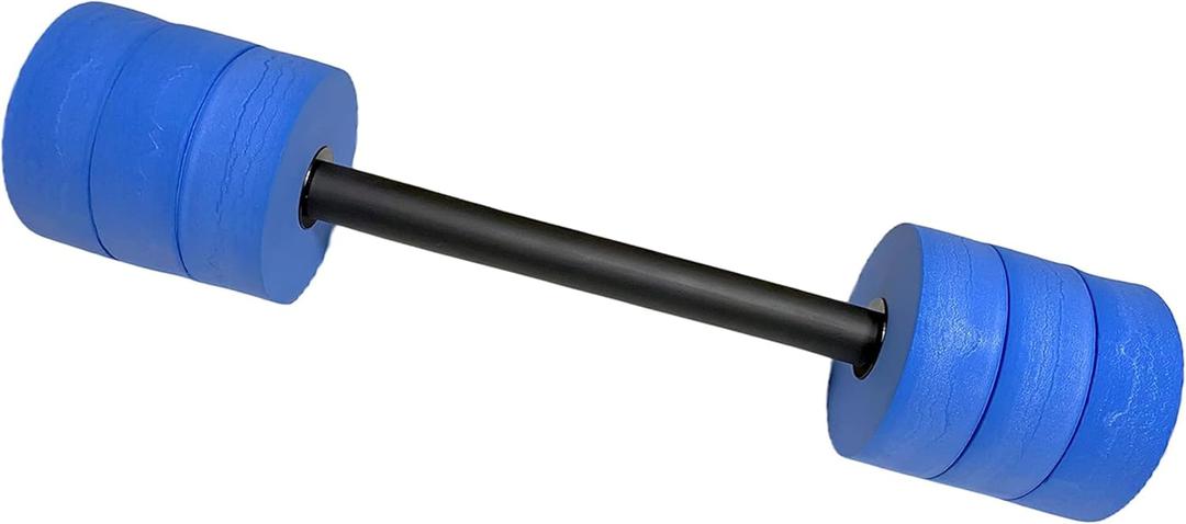 Kemp USA Aquatic Bar Float 26 Inch Soft Foam Padded Dumbbell Set for Swimming Pool Exercise Water Aerobics Fitness Training Non Water Absorbing Buoyant Swim Workout Equipment