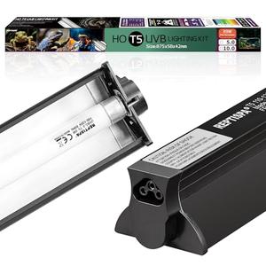 T5 HO UVB Lighting Combo Kit, 39W Reptile Light Fixture with Fluorescent Light Bulbs, Tropical 5.0 UVB Light for Reptiles and Amphibians, Basking Light for Bearded Dragon, High Output Natural Light