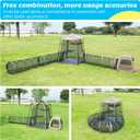 3 in 1 Portable Cat Enclosures with Tunnel & Cat House, Quick Setup Foldable Indoor Outdoor Cat Play Tent for Pet Families, Upgraded Stable Frame, Extra Large Space, Storage Bag + Cat Wand & Balls