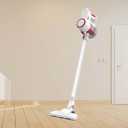 YKYI Cordless Vacuum Cleaner, 40KPa/450W/50Mins/3 Modes, Cordless Stick Vacuum with LED Display & Foldable Lightweight Design (Light red)