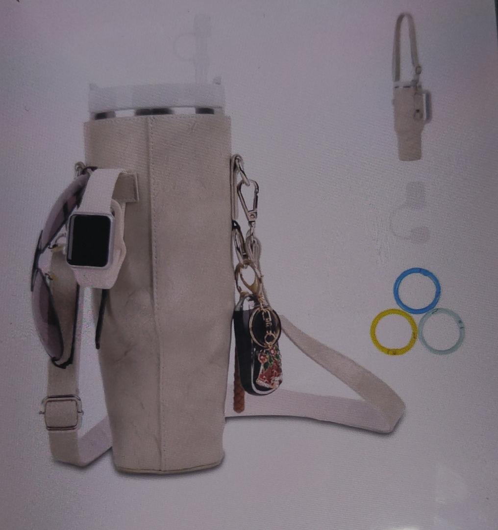 Yosolamo RU Leather Water Bottle Carrier Bag For tanley  40oz Accessories (White Green)
