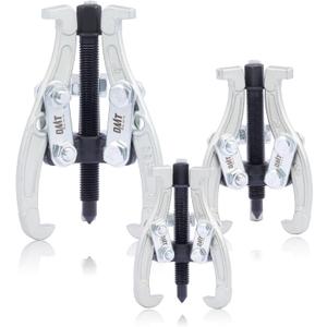 Orion Motor Tech Gear Puller Set, 3" 4" 6" 3 Jaw Puller Kit for Pulley Gear Bearing Flywheel Removal, Heavy Duty Pulley Puller with Reversible Jaws 3 pcs Bearing Puller Tool Kit (silver)