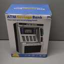 ATM Piggy Bank for Kids, ATM Machine for Real Money with Debit Card, Bill Feeder, Coin Recognition, Balance Calculator, Electronic Savings Safe Box, Gifts for Teen Boys Girls (Black)