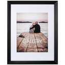 Malden International Designs 8x10 11x14 Black Wedge Matted Picture Frame, White
