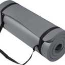 BalanceFrom Yoga Mat 1-Inch Extra Thick High-Density Exercise Mat with Non-Slip Surface & Carry Strap, Graphite