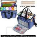 Teamoy Knitting Bag, Yarn Storage Organizer Crochet Bag Tote, Dark Blue, Large - No Cover