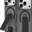 AMAZINGthing for iPhone 17 Pro Max [Titan Pro+ Case], Designed for MagSafe Accessories, 12FT Drop Proof, Magnetic Phone Cover with Built-in Kickstand, Anti Yellowing, Transparent, Black