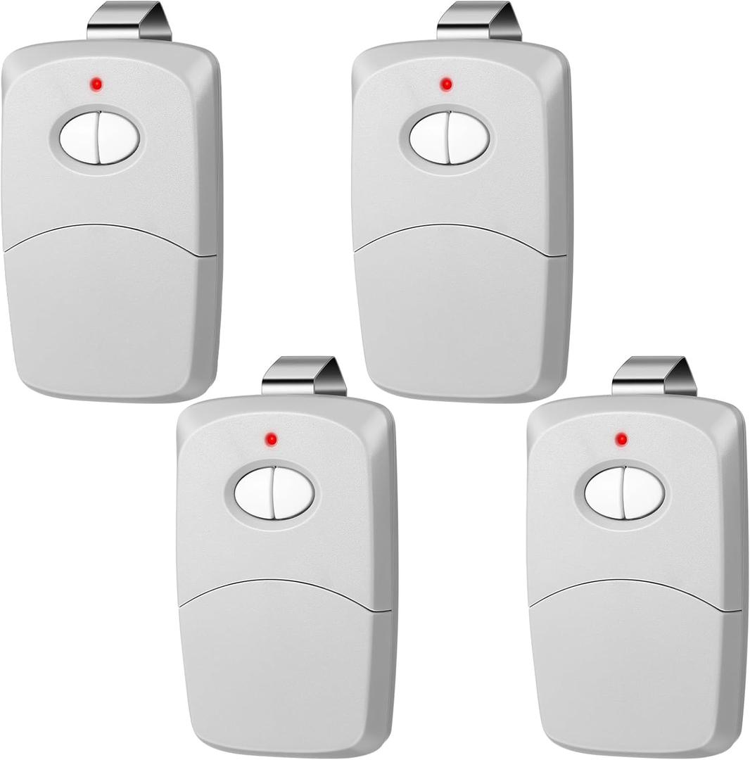 Kingdder 4 Pcs Two Button Gate Remote Control Compatible with Linear Multicode 10 Dip Switch Garage Door Remote Opener 3089 3060 3070 3083 300mhz, Control 2 Different Doors Simultaneously (Grey)