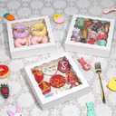 TEMLQPACK 15pcs 8x8x2 Inches White Bakery Boxes for Christmas - Cookies, Chocolate Covered Strawberries, Cakesickles, Brownies, Chocolate Truffles