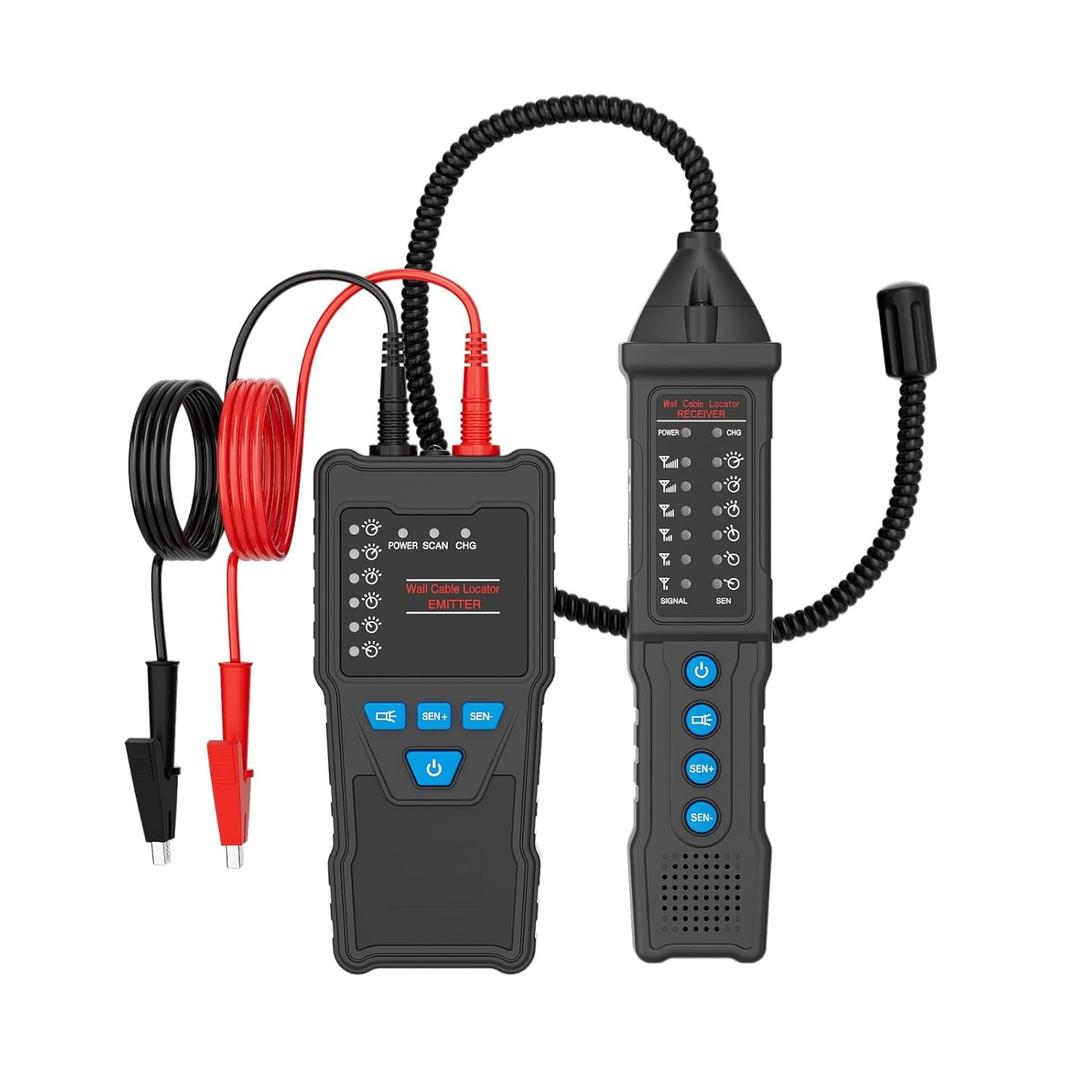 Underground Wire Locator, Cable Tracker 2M Depth 1000ft Range, 110-220V AC/DC, Rechargeable, LED Light for Electricians