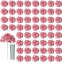 AVIVIHO 65pcs Fake Flowers Dusty Rose Hydrangea Artificial Flowers Bulk (Not Squished, No Steaming Need) Silk Flowers with Stems for Wedding Decor,Home,Baby Shower,Table Centerpieces Decoration (Medium)