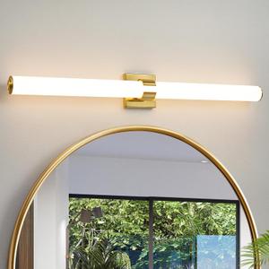 AIJIASI Bathroom Light Fixtures - 39 Inch Gold Bathroom Lights Over Mirror LED Vanity Light with Acrylic Shade, 36W Modern Vanity Lighting Fixtures for Mirror Living Room Gallery 3000K