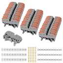 DIN Rail Terminal Blocks Kit, 30PCS Universal Compact Wire Wiring Connector with 3pcs Marker Strip, 3pcs Connection Bar and 30pcs Screws, 28-12AWG