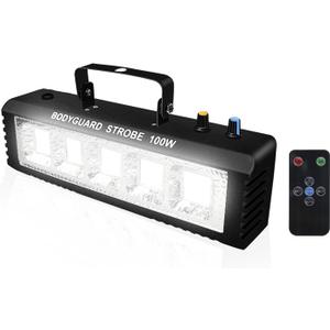 Strobe Stage Lights Sound Activated, Led Strobe Light 100W, Halloween Light Effect with Remote Control, Professional DJ Party Lights for Banquet Host