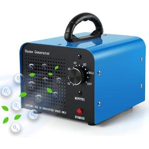 Ozone Generator 60,000mg/h, Air Purifier with Timer, Home Deodorizer, Portable Ozone Device for Industrial, Hotel, Office, Home, Garage