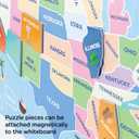 COMIX Magnetic Dry Erase Board, Educational Jigsaw Puzzle Board for Kids, 26" x 17" Adhesive 42 State USA Map Puzzle for Kids at Home Student Classroom