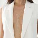 2 x Body Chains for Women, Bra Body Jewelry, Summer Beach Crystal Chain, Musical Festival Chain
