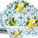 Melamine Dinnerware Sets- 12pcs Melamine Plates and Bowls Set for 4, Suitable for Indoor and Outdoor Use, Blue