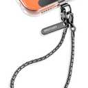 Phone Wrist Strap Metal Phone Chain Wristlet Strap Detachable iPhone Lanyard Wrist with 2 Tether Tabs iPhone Charm strap For Women girls Shopping Traveling Party Walking (Short)