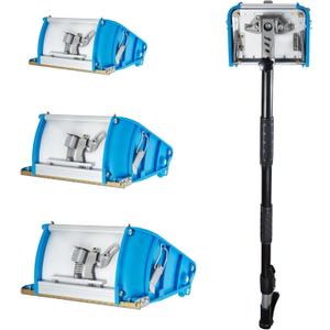 Drywall Flat Finishing Box, Aluminum Drywall Flat Finishing Box Tool Finishing Mud Box Extension Handle Adjustable Height 41"-65" Plasterboard Wallboard Sheetrock (8in/10in/12in)