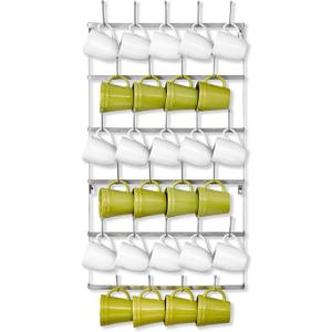 Sorbus Mug Rack for Wall - Large Rustic Coffee Mug Holder Wall Mount with 27 Hooks, Coffee Cup Display Rack, 6-Tier Metal Mug Organizer for Home, Kitchen & Bar, Coffee Station, Dining Room