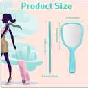 Vinsot 50 Pcs Handheld Mirror Bulk Small Hand Mirrors with Handle Plastic Portable Daily Makeup Tools for Home Travel Camping Daily, 3.15 Inch Wide, 7.09 Inch Long (6 Colors)