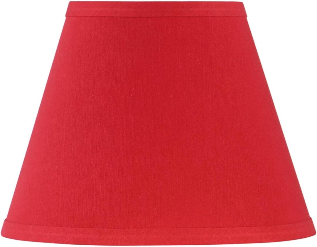 Aspen Creative 32431 Transitional Hardback Empire Shape Spider Construction Lamp Shade in Imperial Red, 9" wide (5" x 9" x 7")