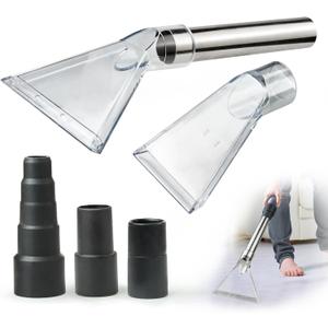 Universal Clear Vacuum Extraction Accessory with 1-1/4,1-7/8 and 2-1/2 Adapter, Compatible with All Shop Vac Extractor, Wet Dry Vacuum Cleaner Attachments for Upholstery, Carpet Cleaning, Car Detailing
