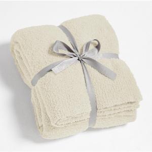 CYMULA Super Soft Twin Size Beige Knit Throw Blanket - Lightweight Plush Fuzzy Fluffy Warm Cozy Blankets and Throws for Sofa Bed All Season Use, 60x80 inches
