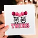3dRose Two Zebras with Pink Balloons for Twin Girls Greeting Cards, 6" x 6", Set of 6 (gc_211259_1)