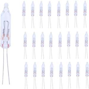 Generic 12 Volt Mini Christmas Replacement Bulbs for Incandescent String Lights, Pinched Base, 0.96 Watt, 80 mA (20), White