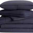 UGG King Size Comforter Set with 2 Pillow Shams Lightweight Down Alternative Comforter King Size Blanket Reversible Cozy Warm All Season Washable Hypoallergenic Bedding Set, Navy Blue (Leonora)