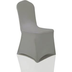 bricia 20 PCS Grey Stretch Spandex Chair Slipcovers, Dining Room Chair Covers Stretch Chair Slipcovers Protector for Wedding, Banquet, and Party