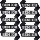 Senior Sash 2025, Black Sashes 10 Pack with Silver Glitter Letters, Class of 2025 Graduation Celebrations Sashes, Finally Graduated Cheerleader Celebration Party Decorations Supplies