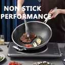 Toutrop Wok Pan,Hybrid Nonstick 14 Inch Wok with Lid,Induction Non Stick Stainless Steel Large Deep Woks&Stir-Fry Pans,Stay-Cool Handle Skillets,PFOA Free Cookware