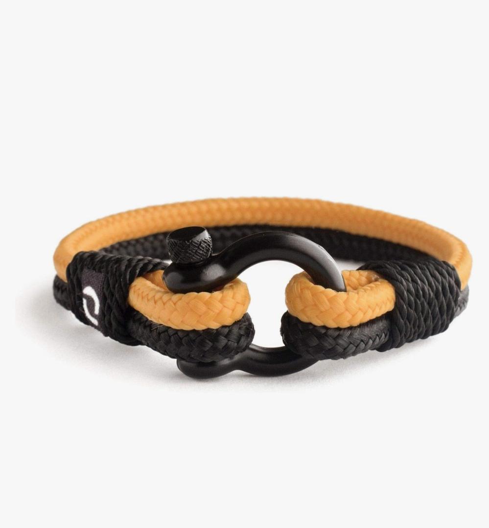 Mens Rope Bracelet - Stainless Steel Black Shackle, Extremely Durable and Scratch Resistant Waterproof Paracord, Handmade, Nautical Wristband for Men B-2-9 