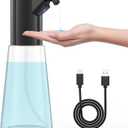Automatic Liquid Soap Dispenser Touchless,Hand & Dish Electric Dispenser 4-Level Adjustable,450ML Waterproof Rechargeable Kitchen Auto Soap Pump,The Bottle is Replaceable(Black)
