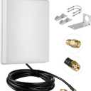 Outdoor 15dBi Dual Band WiFi 2.4GHz 5GHz 5.8GHz Long-Range Directional Panel Antenna with 10Ft Cable for WiFi Router Wireless Network Card Security IP Camera Video Surveillance Monitor, Eifagur