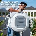 135 ft Retractable Garden Hose Reel, Heavy Duty Garden Hose Reels Outdoor Organizer- Self Retracting Wall Mount Hose Reel Automatic Recoil Storage, Any Length Lock, 10 Pattern Nozzle, White