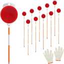 10Pcs Reflective Driveway Markers,48in Reflective for Driveway on Poles, Orange Fiberglass Snow Stakes with Double Sided Reflector and Reflective Tape for Parking Lots, Walkways and Sidewalks (10)