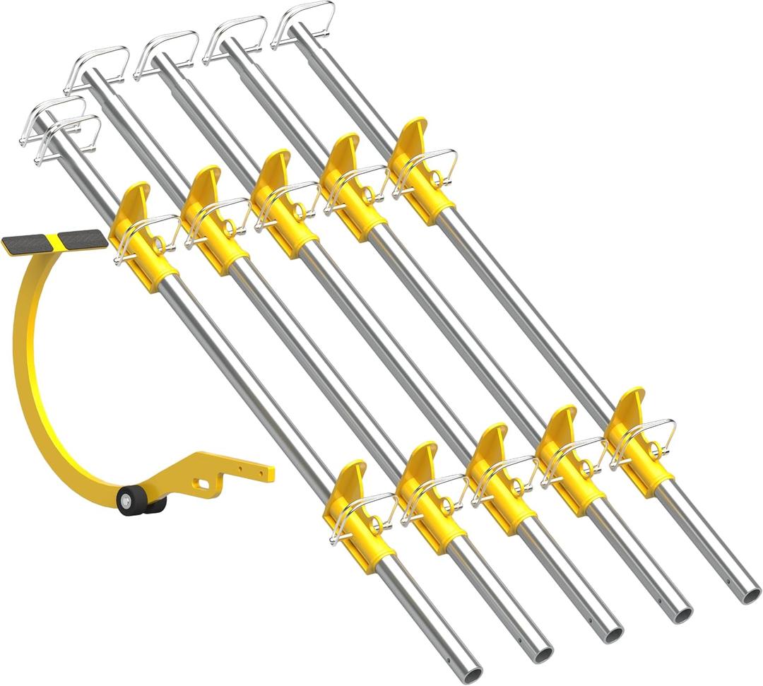 18 Foot 500LB All-Metal Steep Assist Roof Ladder 10M Safety Rope Pitch Hopper Roofing Wedge for Roof Climbing (One Pack)
