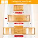 Premium Bathtub Tray Caddy - Bath Tray Bamboo Expandable - Bath Tub Tray Table for Bathtub - Expandable Size, Fits Most Bath Tubs - Natural Bamboo Wood