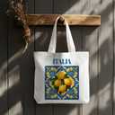 Lemons Fruits Food Tote Bag Gifts for Women, Canvas Aesthetic Reusable Grocery Bags Shopping Bags (Italy-lemon01)