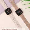 Minyee 2 Packs Floral Engraved Band Compatible with Fitbit Versa 2/Fitbit Versa/Versa Lite Bands Women, Cute Soft Silicone Sunflower Dandelion Sport Designer Fancy Summer Strap for Versa 2 Smart Watch